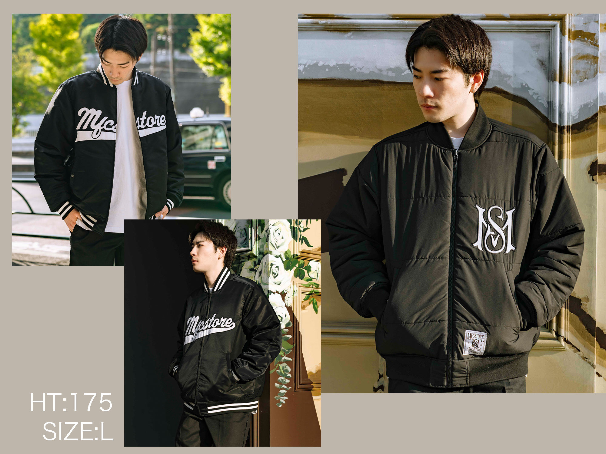 MANASTASH x MFC STORE REVERSIBLE NYLON VARSITY JACKET