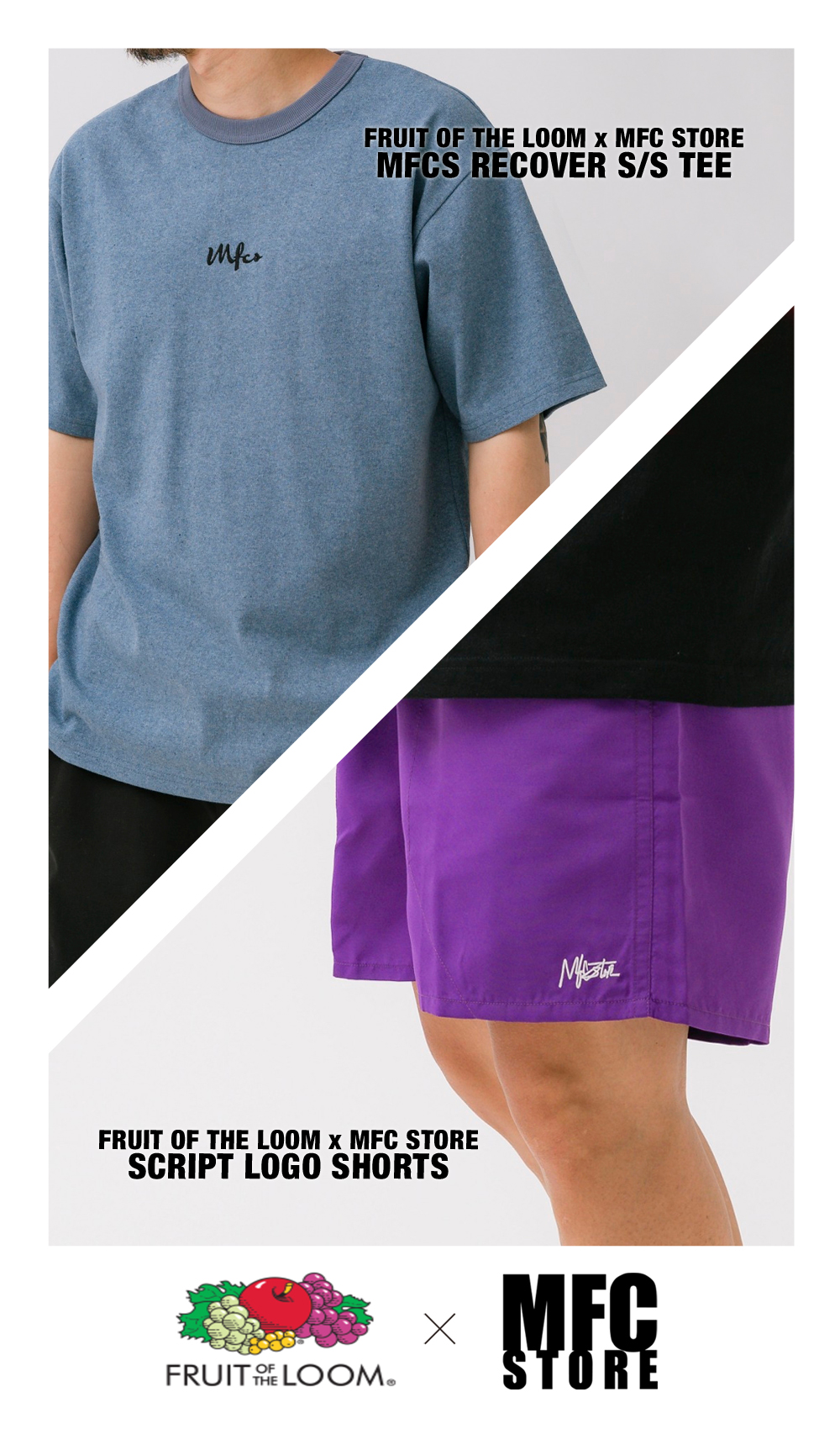 FRUIT OF THE LOOM x MFC STORE SCRIPT LOGO SHORTS-