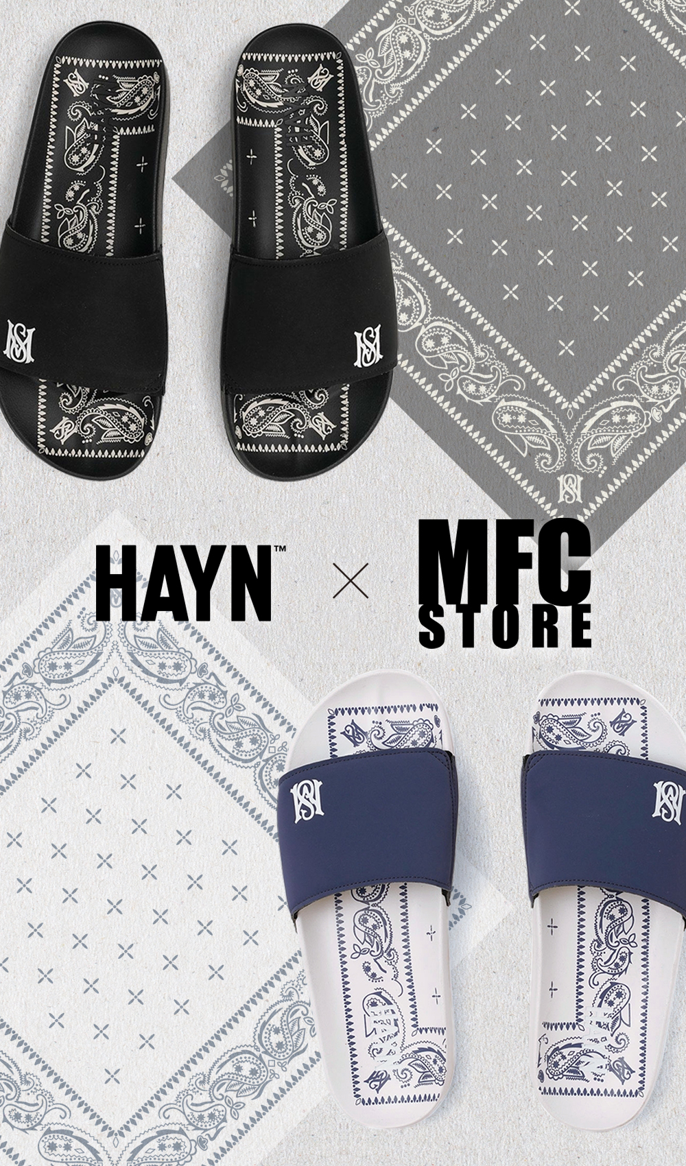 HAYN X MFC STORE MSLOGO PAISLEY SLIDE