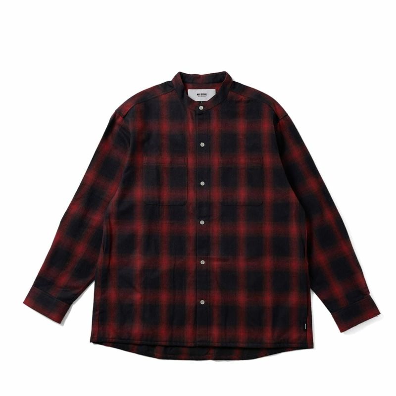 MFC STORE BAND COLLAR CHECK FLANNEL SHIRT JAPAN MADE LINE