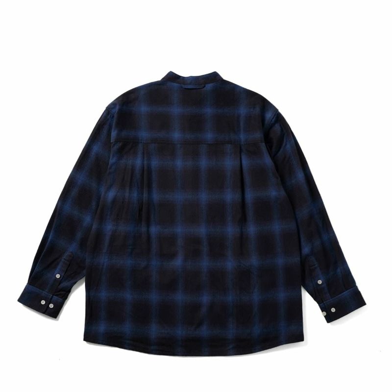 MFC STORE BAND COLLAR CHECK FLANNEL SHIRT JAPAN MADE LINE