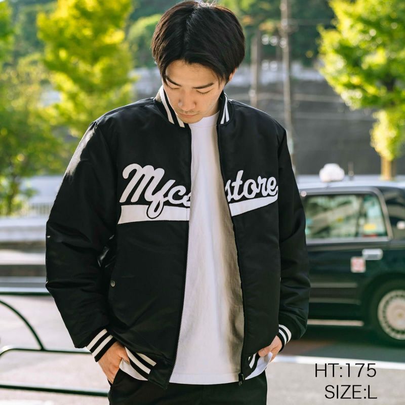 MANASTASH x MFC STORE REVERSIBLE NYLON VARSITY JACKET