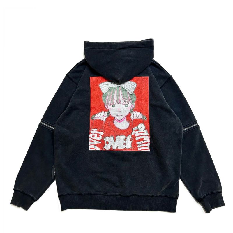 トップス over print POP ART Hoodie Ver15(wine EMB お問い合わせ商品】over print POP ART Hoodie Ver15(wine EMB