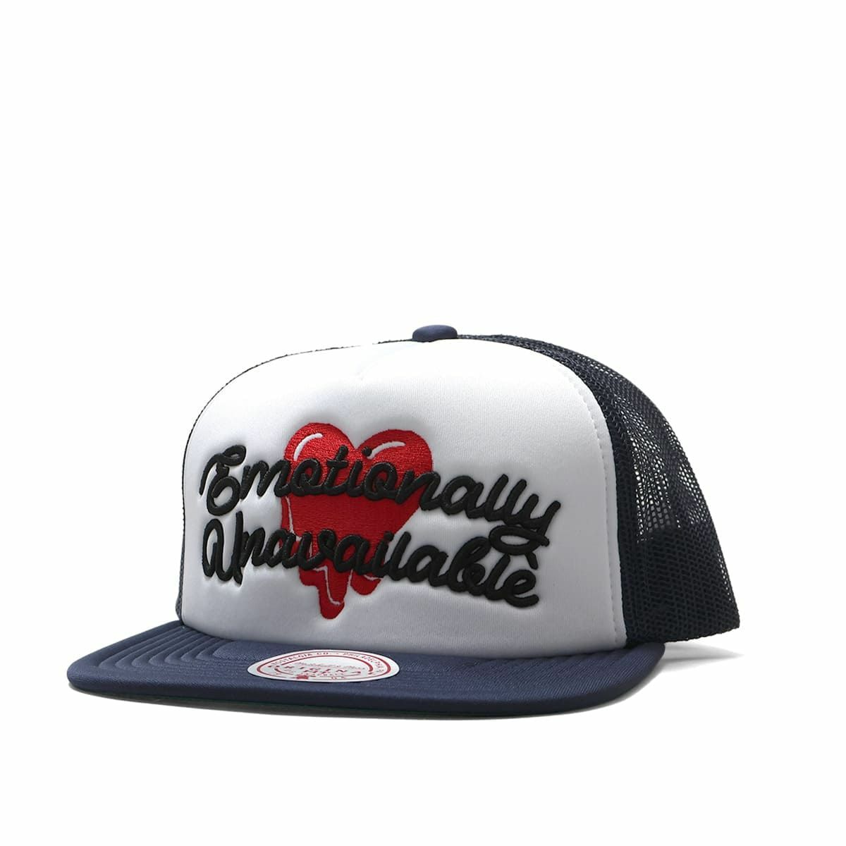 Mitchell&Ness×EMOTIONALLY UNAVAILABLE EU SCRIPT LOGO TRUCKER  