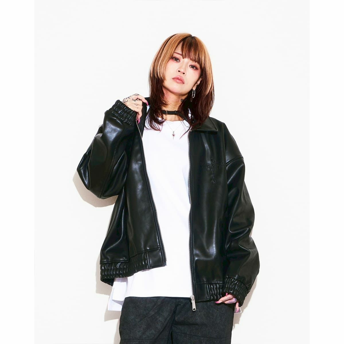 Super green Faux Leather Jacket | MFC STORE OFFICIAL ONLINESTORE