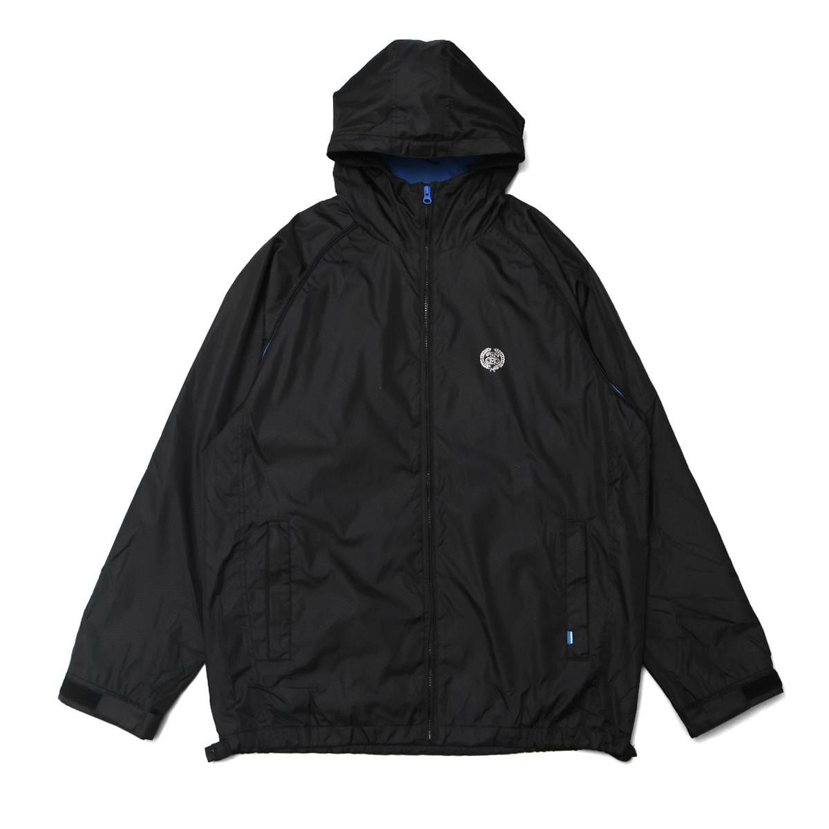 Stussy Navy Tag Laurel SS-Link Nylon-JACKET Black | MFC STORE
