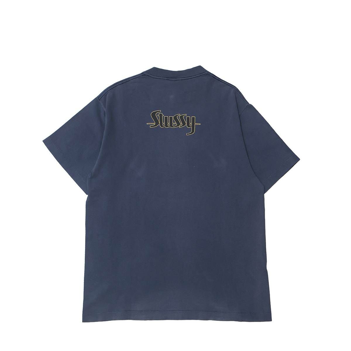 Stussy 90s White Tag Square S-Logo TEE Navy | MFC STORE OFFICIAL