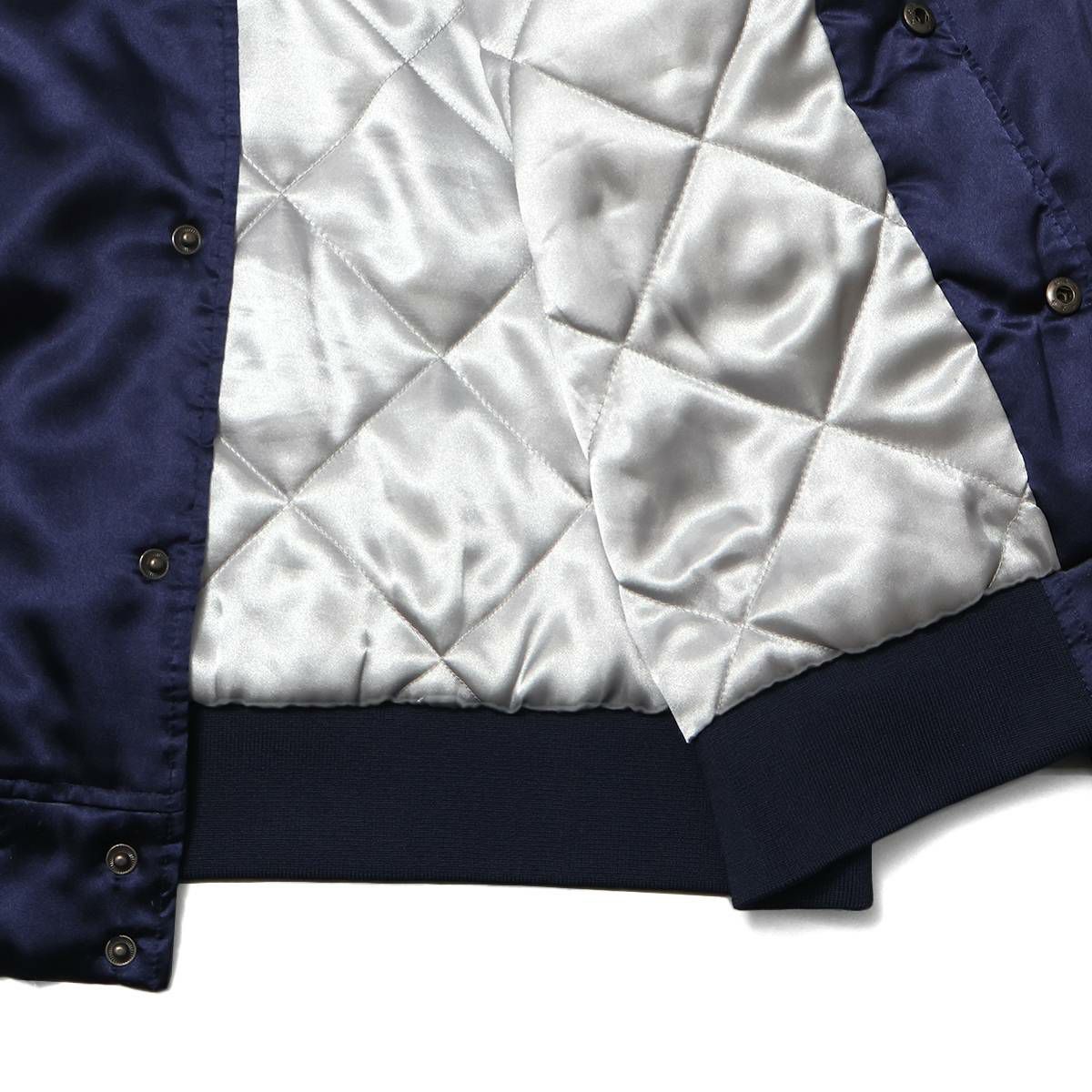 Stussy Stock-Logo Satin-Fabric Stadium JACKET Navy | MFC STORE